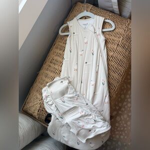Kyte Baby Size XS 1.0 TOG with Swaddle Wrap Sleep Sack in Cream